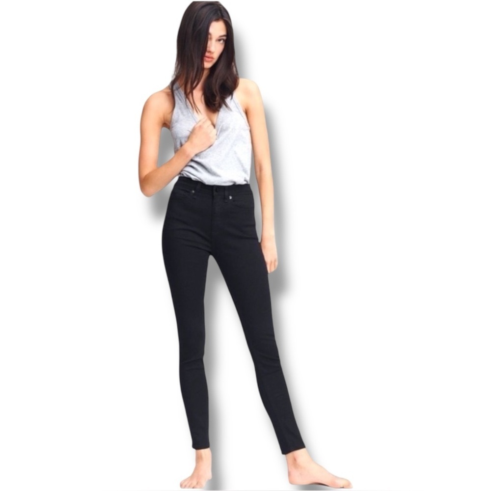 Rag & Bone Nina Black Bruin faded High-rise 10 inch skinny stretch Jean